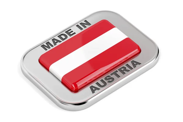 Silver badge Made in Austria — Stock Photo, Image
