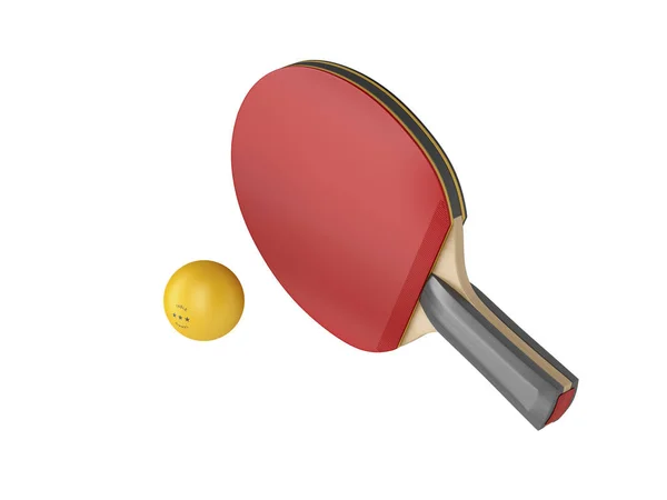 Ping pong racket and ball — Stock Photo, Image