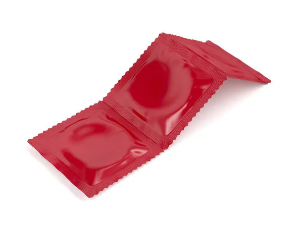 Kondomer på vit bakgrund — Stockfoto