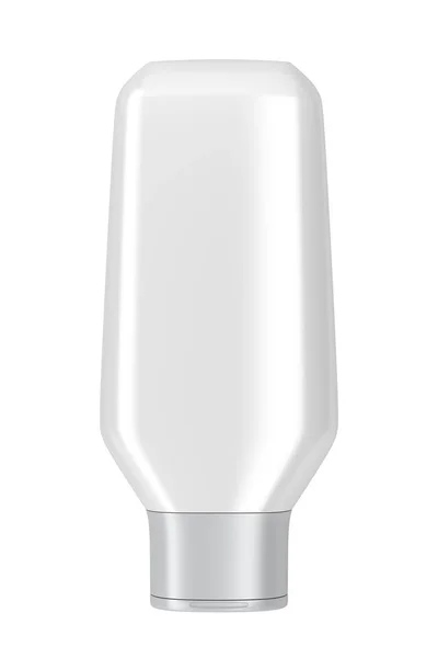 White plastic bottle for shampoo — Stock Photo, Image