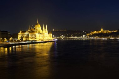 gece Budapeşte Cityscape
