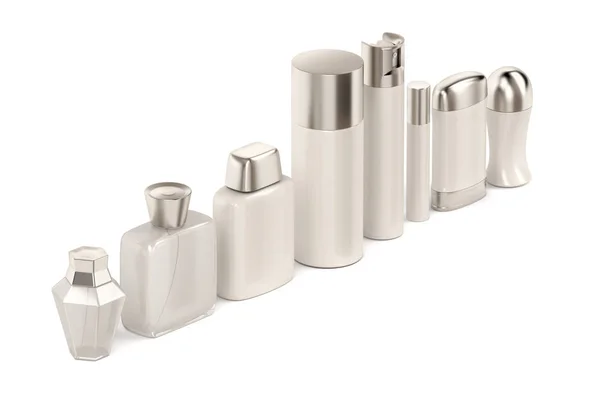 Produtos cosméticos sobre branco — Fotografia de Stock