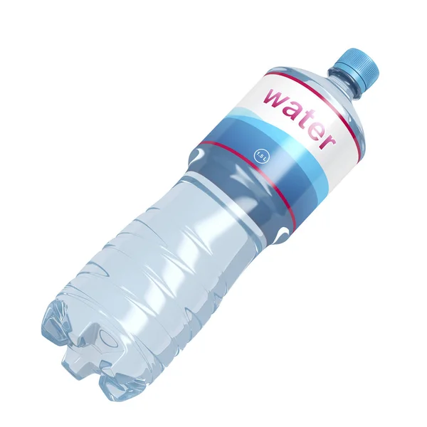 Fles water op wit — Stockfoto