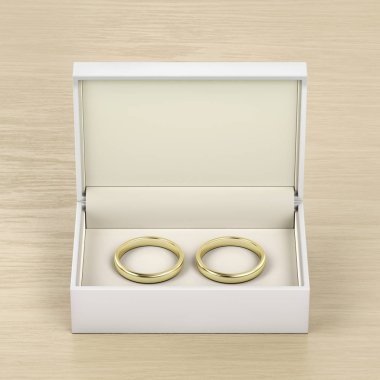 Altın alyanslı kutu.