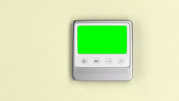 Video Portero Automático Pared Del Apartamento Zoom Pantalla Verde — Vídeos de Stock