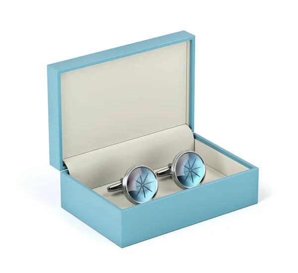 Box with cufflinks — Stock Photo, Image