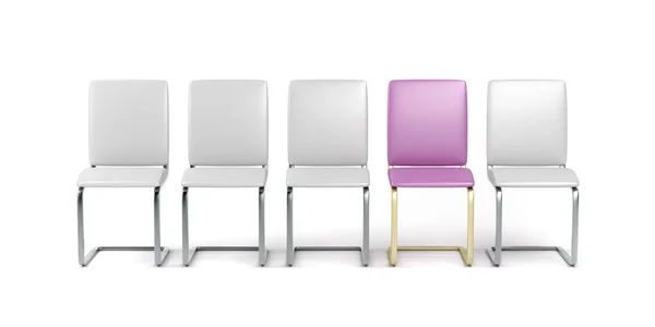 Cadeira de couro rosa único com base dourada — Fotografia de Stock