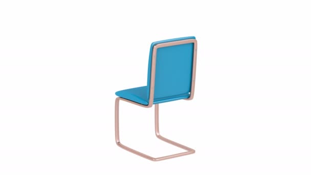 白色背景的现代皮革餐椅 — 图库视频影像