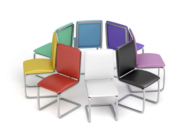 Barevné jídelní židle — Stock fotografie