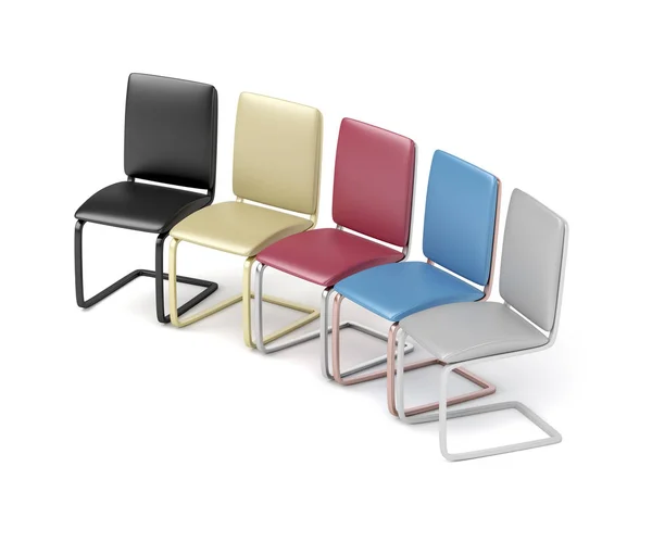 Kleurrijke eetkamer stoelen — Stockfoto