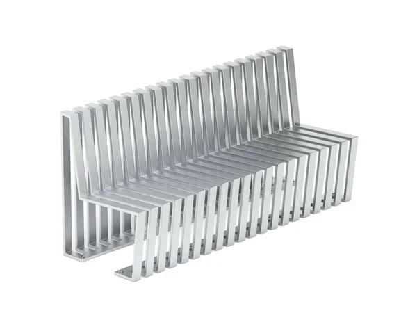 Metalowa ławka na białym tle — Zdjęcie stockowe