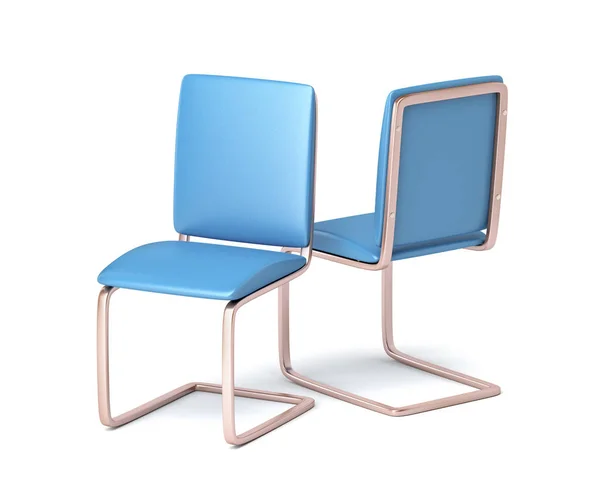 Modernas sillas de cuero azul — Foto de Stock