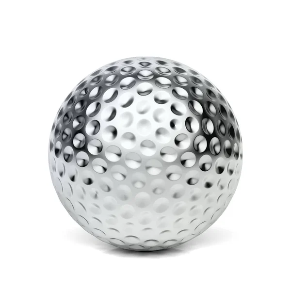 Silver golf ball — Stock Photo, Image