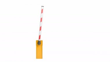 Parking barrier on white background, front view
