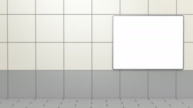 Blank billboard at the airport, railway or metro station