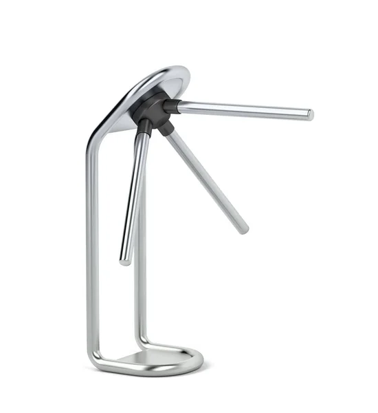 Steel turnstile on white background — 图库照片