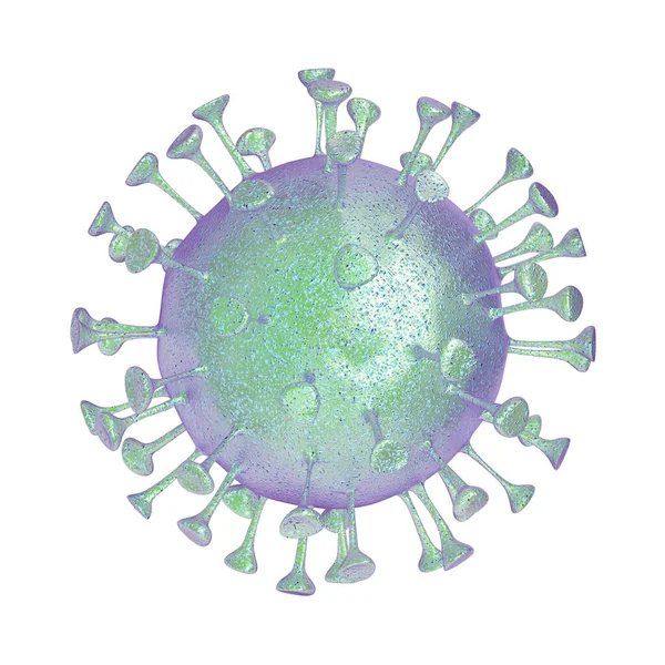 Ilustração Coronavírus Isolado Backgroun Branco — Fotografia de Stock
