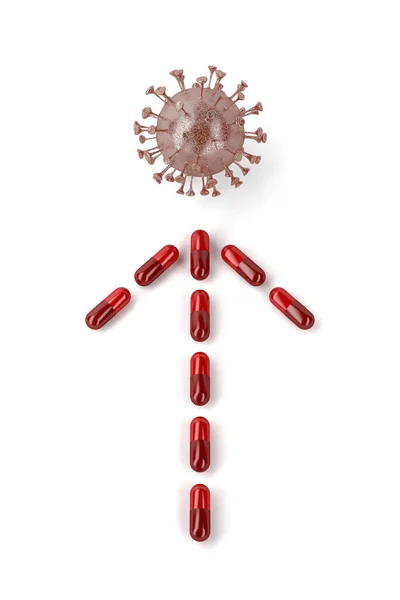 Virüse Karşı Şeklinde Kapsüller — Stok fotoğraf