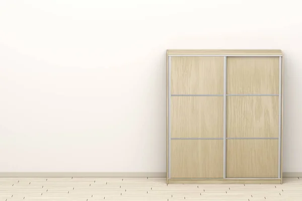 スライドドア付き木製のワードローブ — ストック写真