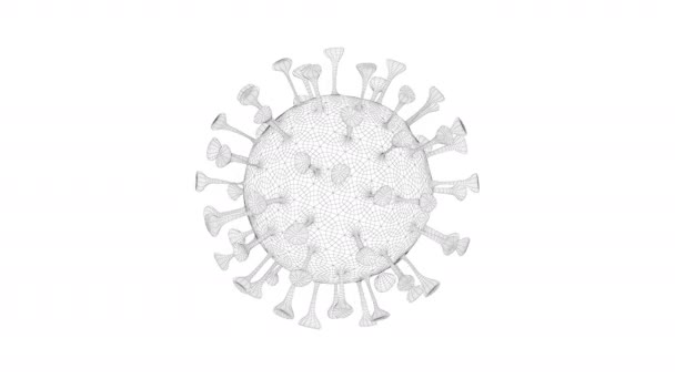 Wireframe Model Van Coronavirus — Stockvideo