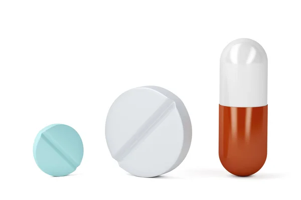 Pilules Une Capsule Sur Fond Blanc — Photo