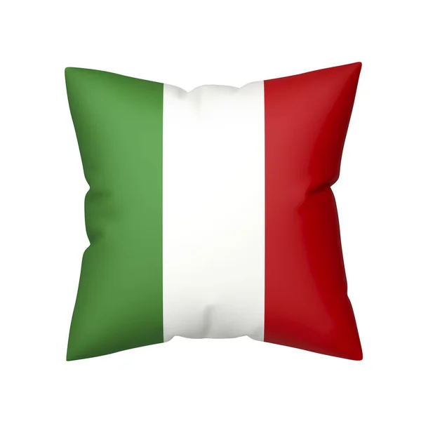 Cuscino Con Bandiera Italia Isolato Sfondo Bianco — Foto Stock