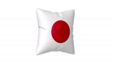 Japon bayrağıyla dönen yastık