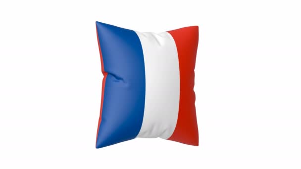 Almohada Giratoria Con Bandera Francia — Vídeo de stock