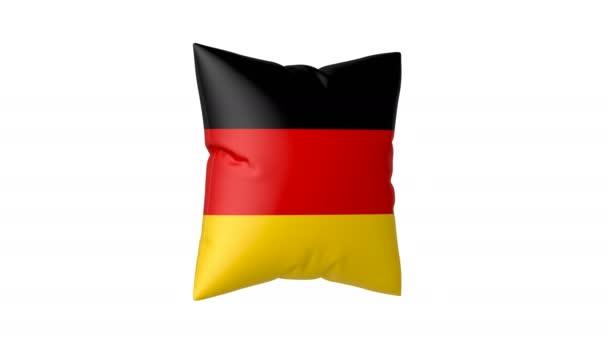 Travesseiro Com Bandeira Alemanha Sobre Fundo Branco — Vídeo de Stock