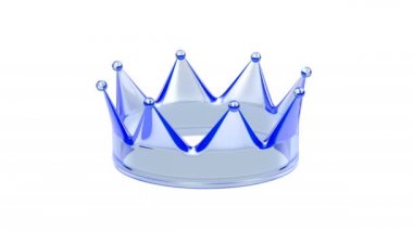 Beyaz arkaplanda mavi kristal taç