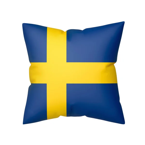 Almohada Con Bandera Suecia Aislada Sobre Fondo Blanco —  Fotos de Stock