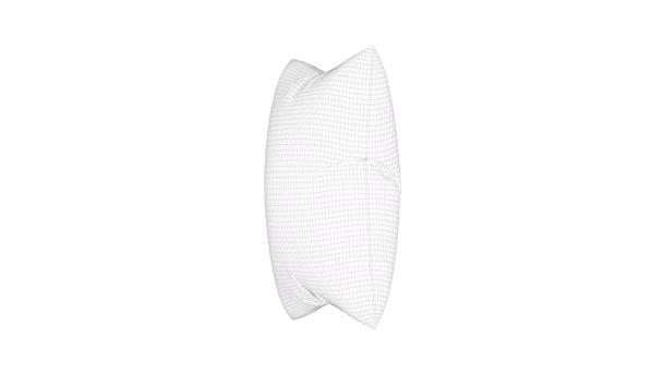 Filo Telaio Modello Cuscino Girare Sfondo Bianco — Video Stock