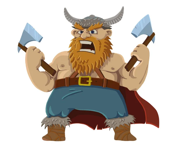 Red Bearded Viking Screams — Stock Photo, Image