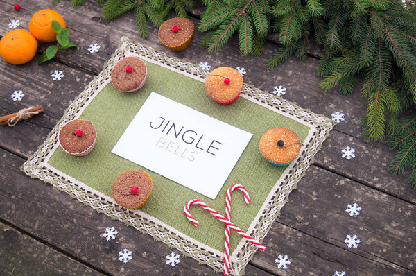 holiday sweets on background