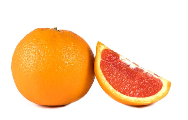 Frische Orangenfrüchte Isoliert Auf Weißem Hintergrund — Stockfoto