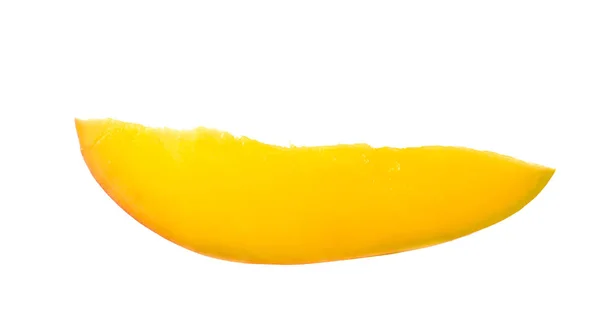 Fetta Mango Isolata Sfondo Bianco — Foto Stock