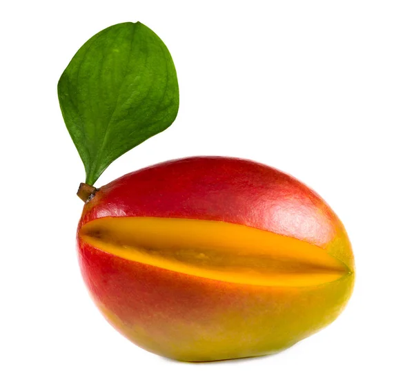 Mogen Mango Isolerad Vit Bakgrund — Stockfoto