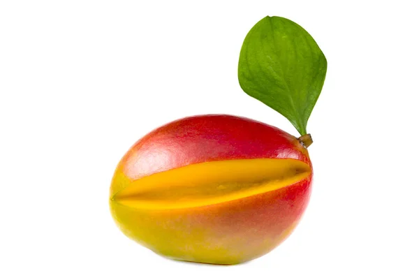 Mogen Mango Isolerad Vit Bakgrund — Stockfoto