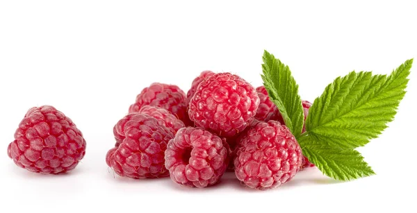 Ripe Raspberries Isolated White Background Cutout — Stock Photo, Image
