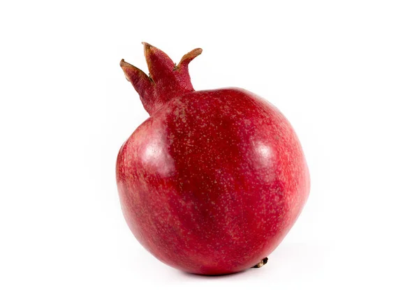 Rött Granatäpple Vit Bakgrund Mogen Välsmakande Rött Granatäpple Vit Bakgrund — Stockfoto