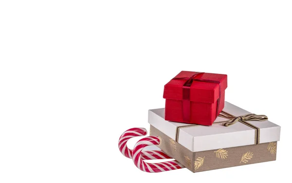 Kreatives Weihnachtsgeschenk Schlittenform Auf Weißem Hintergrund — Stockfoto