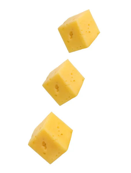 Käse Auf Weißem Hintergrund — Stockfoto