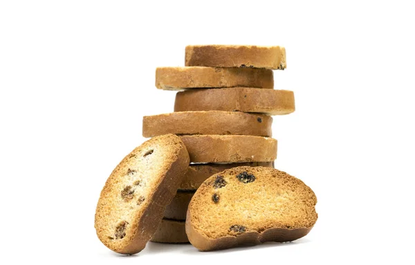 Galletas Dulces Con Pasas Sobre Fondo Blanco —  Fotos de Stock