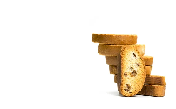 Biscoitos Com Passas Fundo Branco — Fotografia de Stock