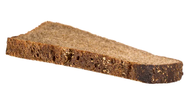 Beyaz Arka Plan Üzerinde Izole Tohumlar Siyah Ekmek Parçaları — Stok fotoğraf