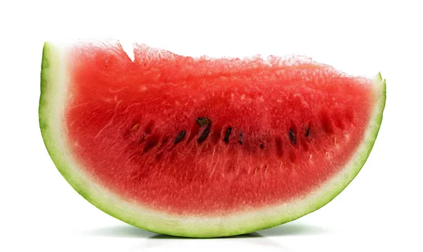 Stuk Watermeloen Een Witte Achtergrond — Stockfoto