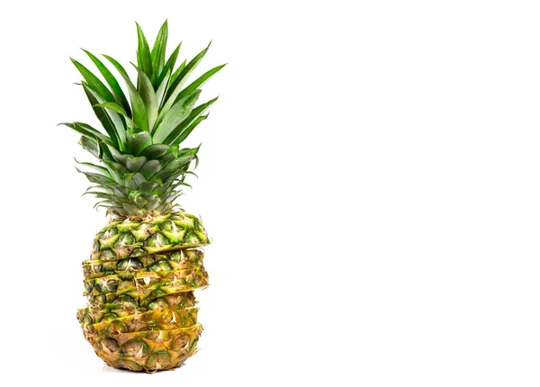 Skär Ananas Vit Bakgrund — Stockfoto