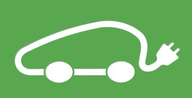 Elektrikli otomobil içinde şarj iz Park yeraltı. Elektrikli araç şarj istasyonu sinyal.