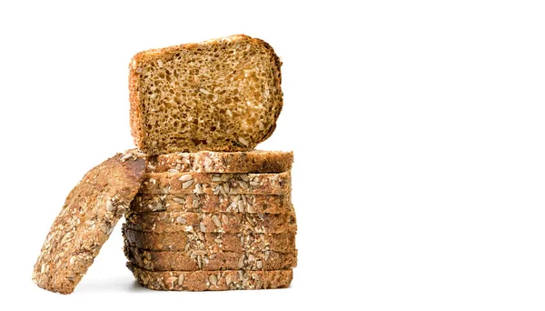 Зерно Черный Хлеб Белом Фоне — стоковое фото