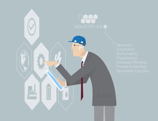 Industria 4.0 Concepto Infografía — Vector de stock